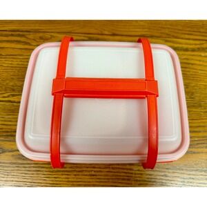 Tupperware Pack-N-Carry Orange Lunch Box W/Handle & 4 Containers Vintage #1254